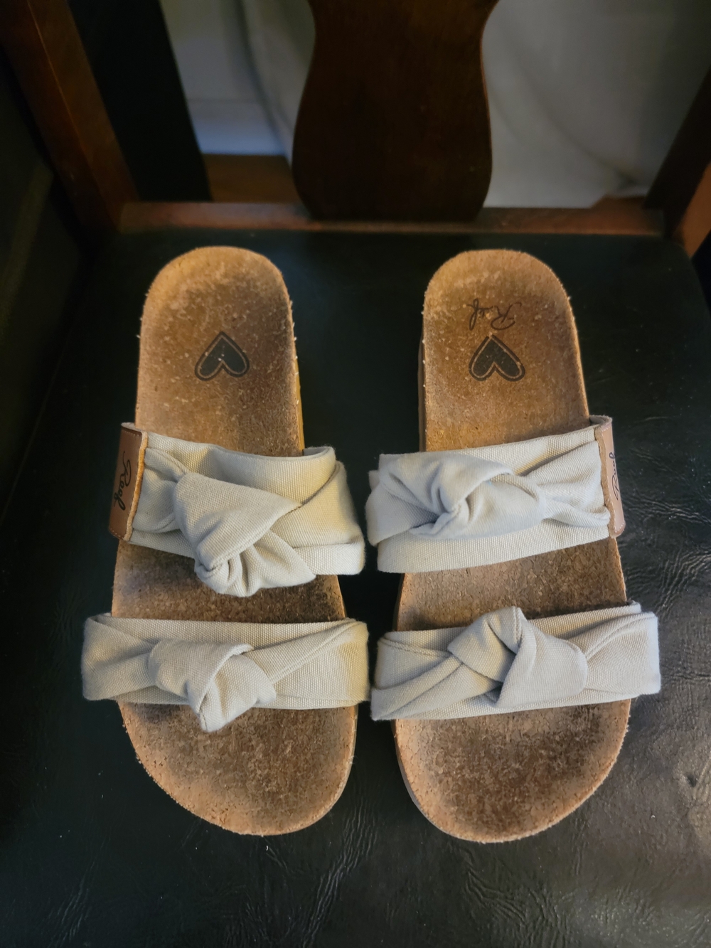 Reef Women's Light Beige Knotted Double-Strap Slide Sandals